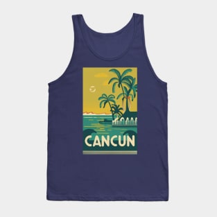 A Vintage Travel Art of Cancun - Mexico Tank Top